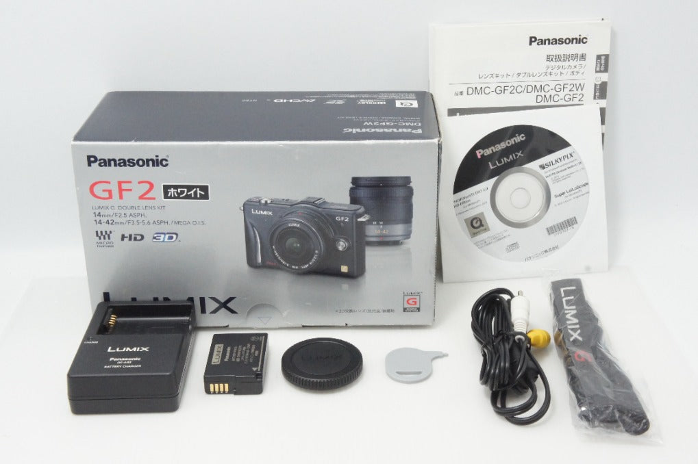 Excellent Panasonic LUMIX DMC-GF2 Body Mirrorless Camera White with Original Box 260620ae