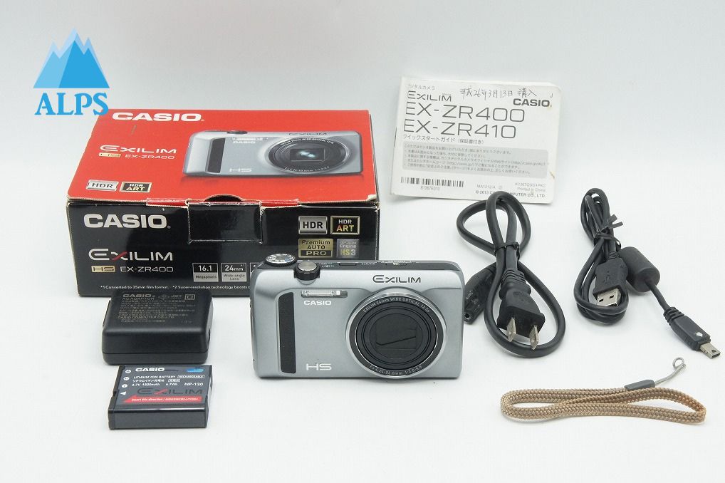 美品 CASIO カシオ HIGH SPEED EXILIM EX-ZR400 コンパクトデジタルカメラ シルバー 元箱付 251222v