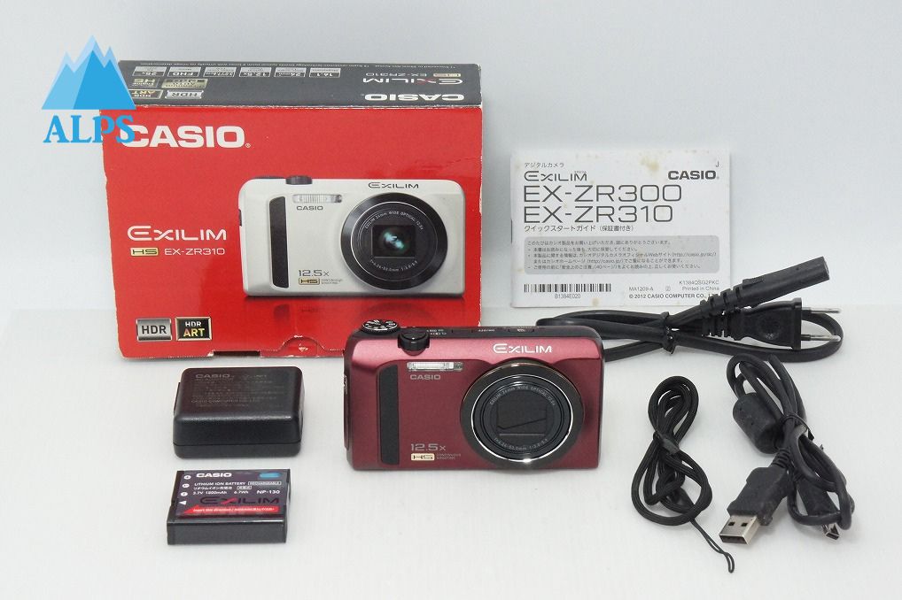 【美品】CASIO EXILIM HS EX-ZR310 レッド　動作確認済 美品 CASIO カシオ EXILIM EX-ZR310 コンパクトデジタルカメラ レッド