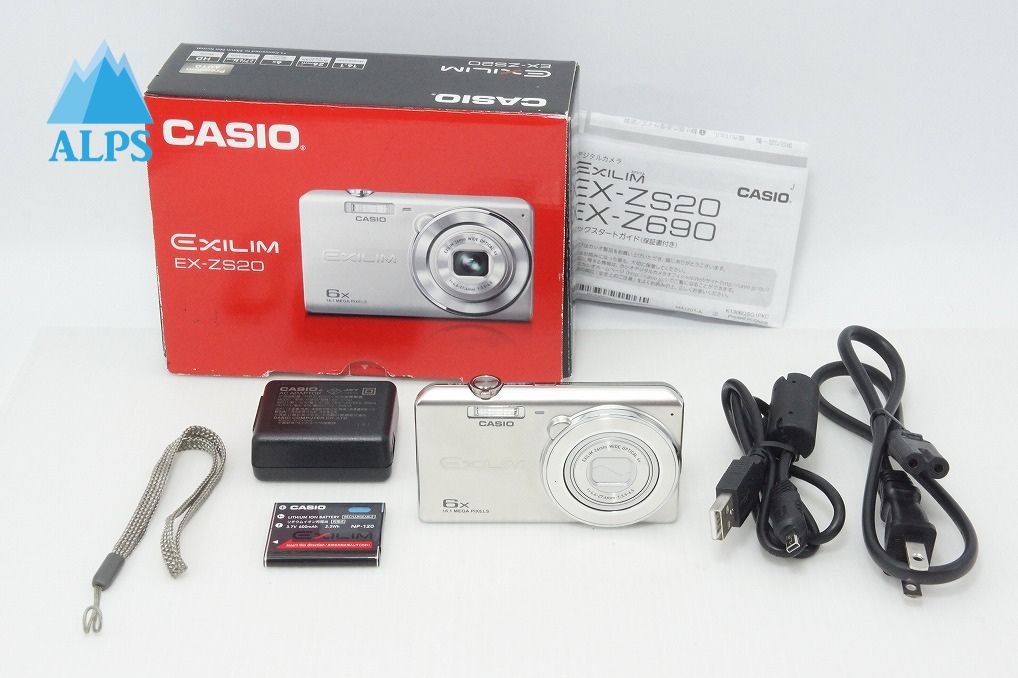 CASIO EXILIM EX-ZS20 デジカメ シルバー 箱 ケース付き 美品 CASIO カシオ EXILIM EX-ZS20 コンパクトデジタルカメラ シルバー