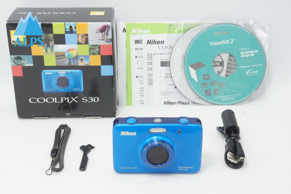 美品 Nikon ニコン COOLPIX S30 コンパクトデジタルカメラ ブルー 元箱