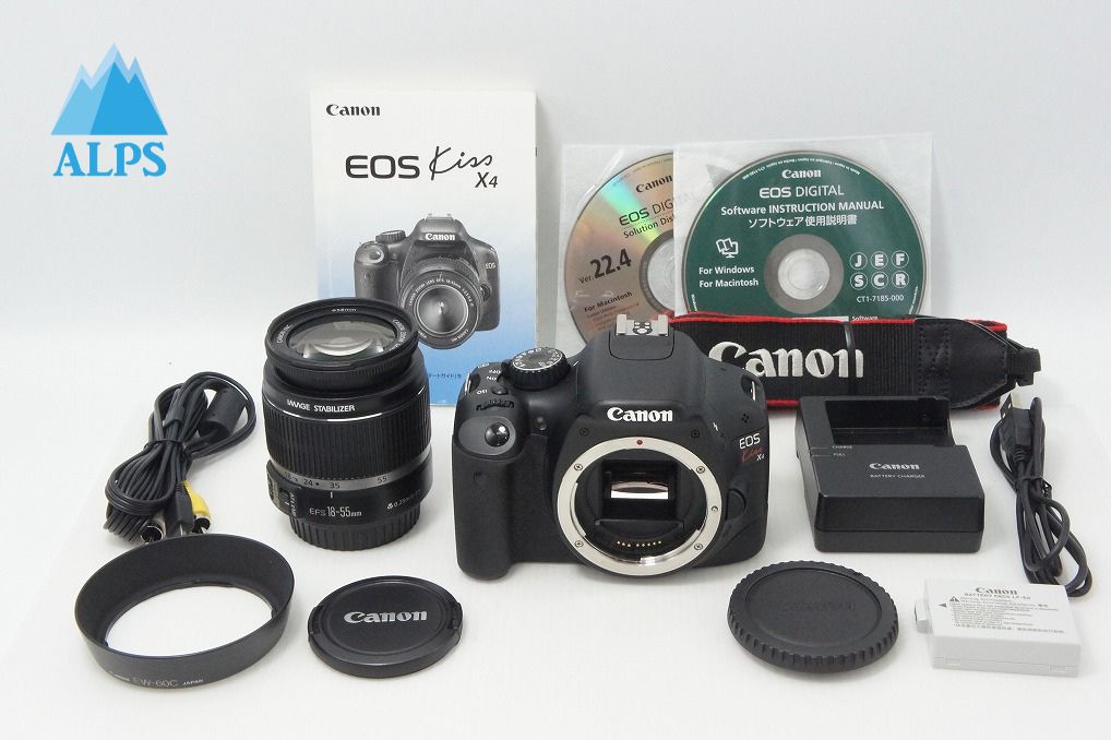良品 Canon キヤノン EOS Kiss X4 ボディ + EF-S 18-55mm IS レンズ