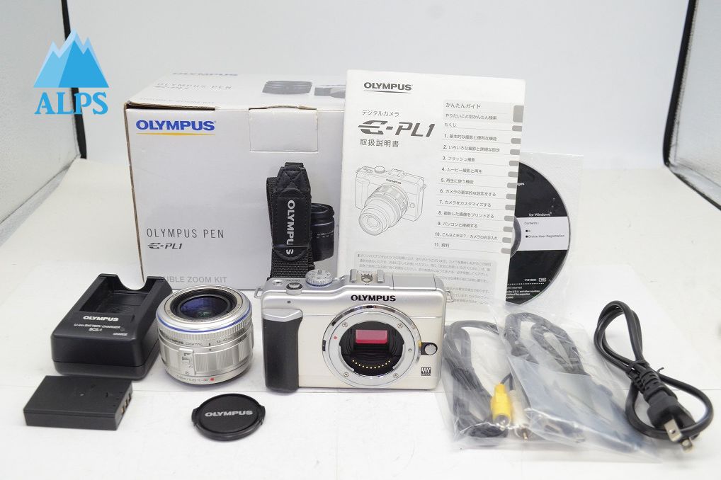 良品 OLYMPUS オリンパス PEN Lite E-PL1 + M.ZUIKO DIGITAL 14-42mm レンズキット ミラーレス 元箱付 251009d