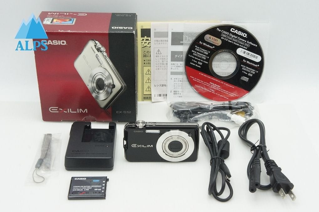 良品 CASIO カシオ EXILIM EX-S12 コンパクトデジタルカメラ ブラック 元箱付 260113a