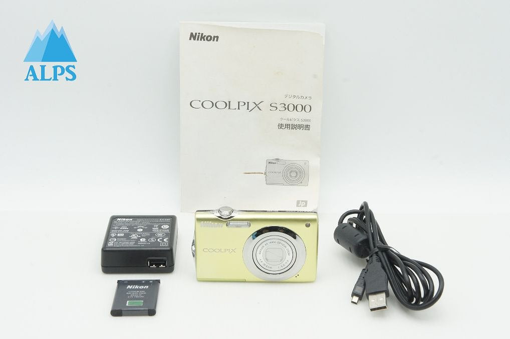 美品 Nikon ニコン COOLPIX S3000 コンパクトデジタルカメラ ポップグリーン 260115k