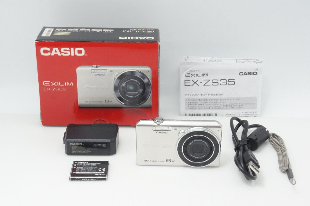 値下【美品】【動作確認済】CASIO EXILIM EX-ZS35 美品 CASIO カシオ EXILIM EX-ZS35 コンパクトデジタルカメラ シルバー