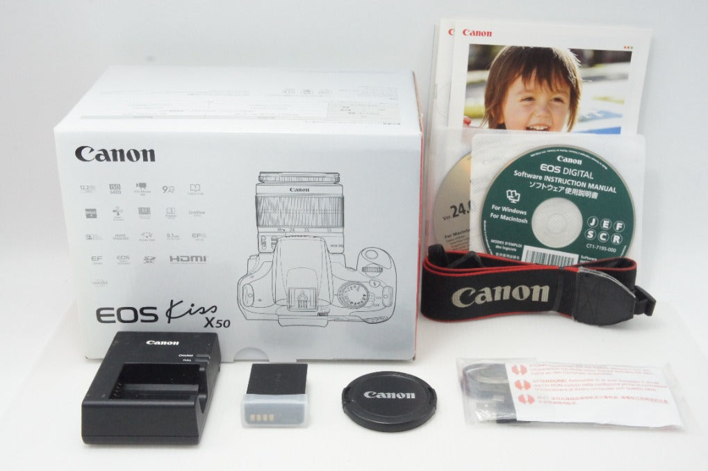 Canon キヤノン EOS Kiss X50 ボディ + EF-S 18-55mm IS II レンズキット デジタル一眼レフカメラ 260729c