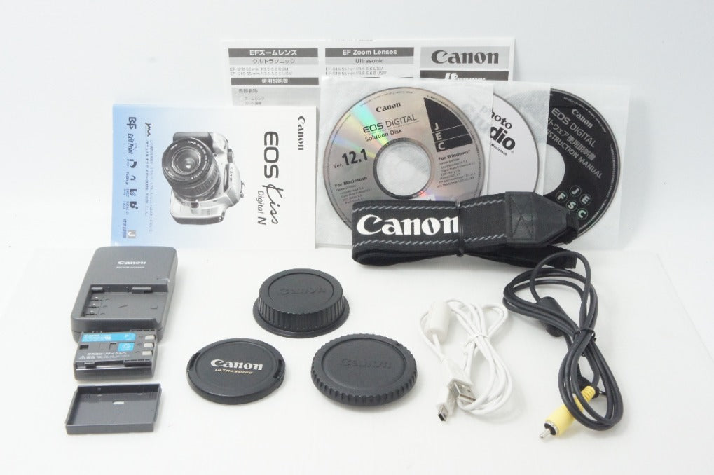 Canon キヤノン EOS Kiss Digital N レンズキット (EF-S 18-55mm II USM) デジタル一眼レフカメラ EFマウント APS-C 元箱付 261014h