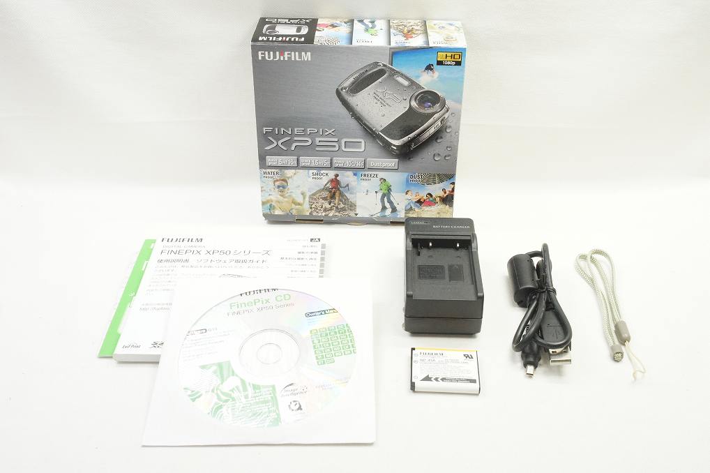 訳あり品 FUJIFILM フジフィルム FinePix XP50 コンパクトデジタルカメラ シルバー 元箱付 250804ac