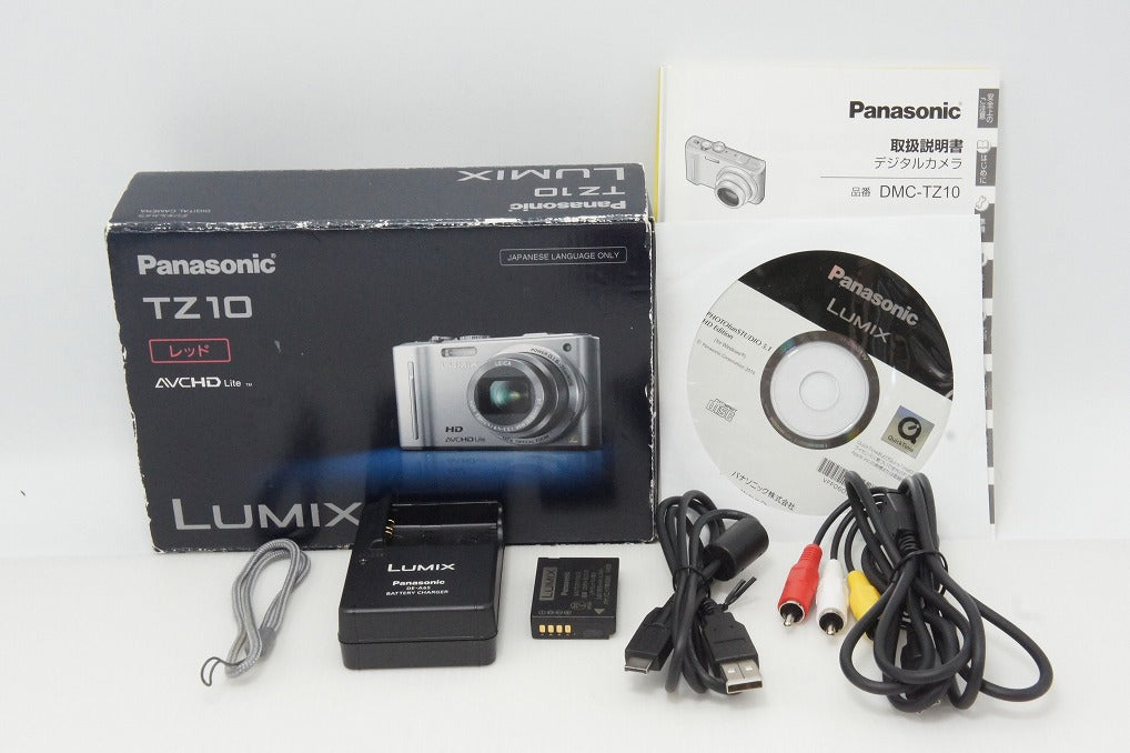 Excellent condition Panasonic LUMIX DMC-TZ10 Compact Digital Camera Red, with original box 260508u