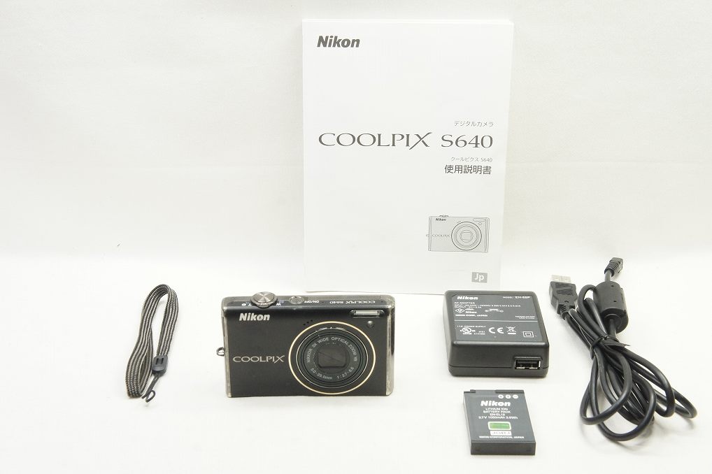 訳あり品 Nikon ニコン COOLPIX S640 コンパクトデジタルカメラ ディープブラック 250602j