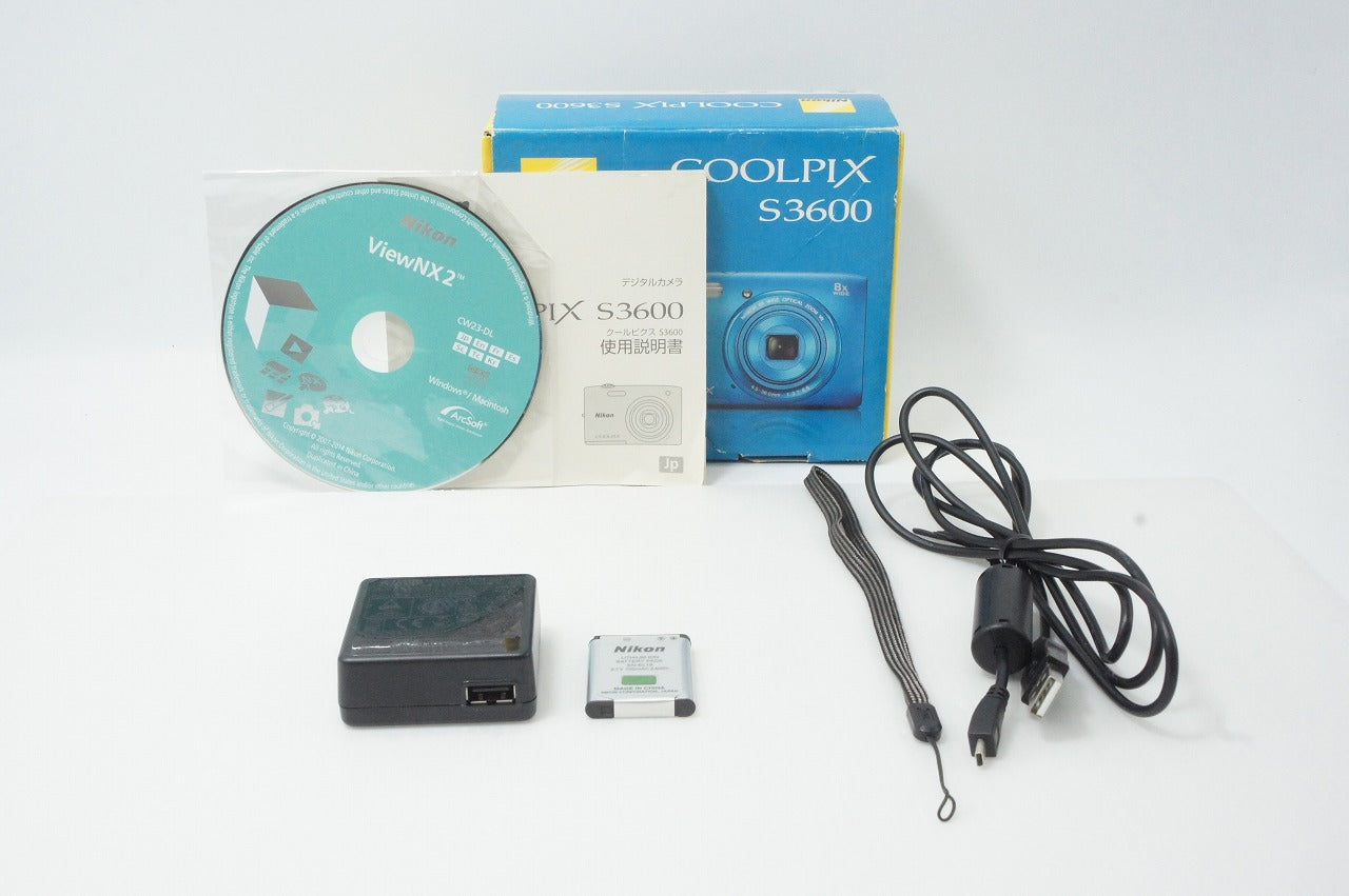 美品 Nikon ニコン COOLPIX S3600 コンパクトデジタルカメラ コバルトブルー 元箱付 260525b
