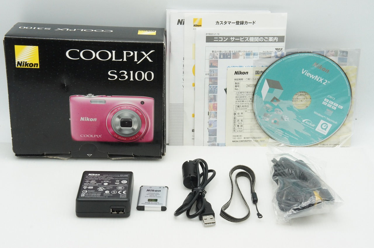 Nikon ニコン COOLPIX S3100 コンパクトデジタルカメラ フレッシュピンク 元箱付 260218f