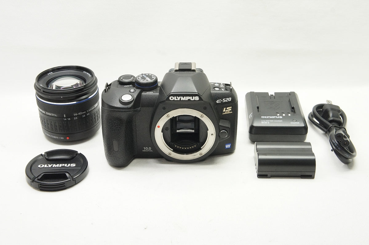 OLYMPUS オリンパス E-520 ボディ + ZUIKO DIGITAL ED 14-42mm F3.5-5.6 レンズキット  デジタル一眼レフカメラ 230731b