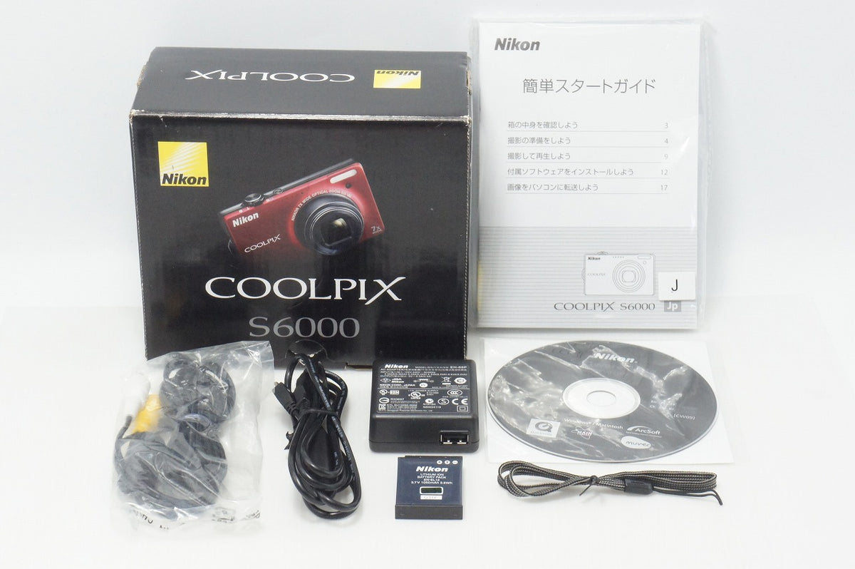 良品 Nikon ニコン COOLPIX S6000 コンパクトデジタルカメラ フラッシュレッド 元箱付 260910p