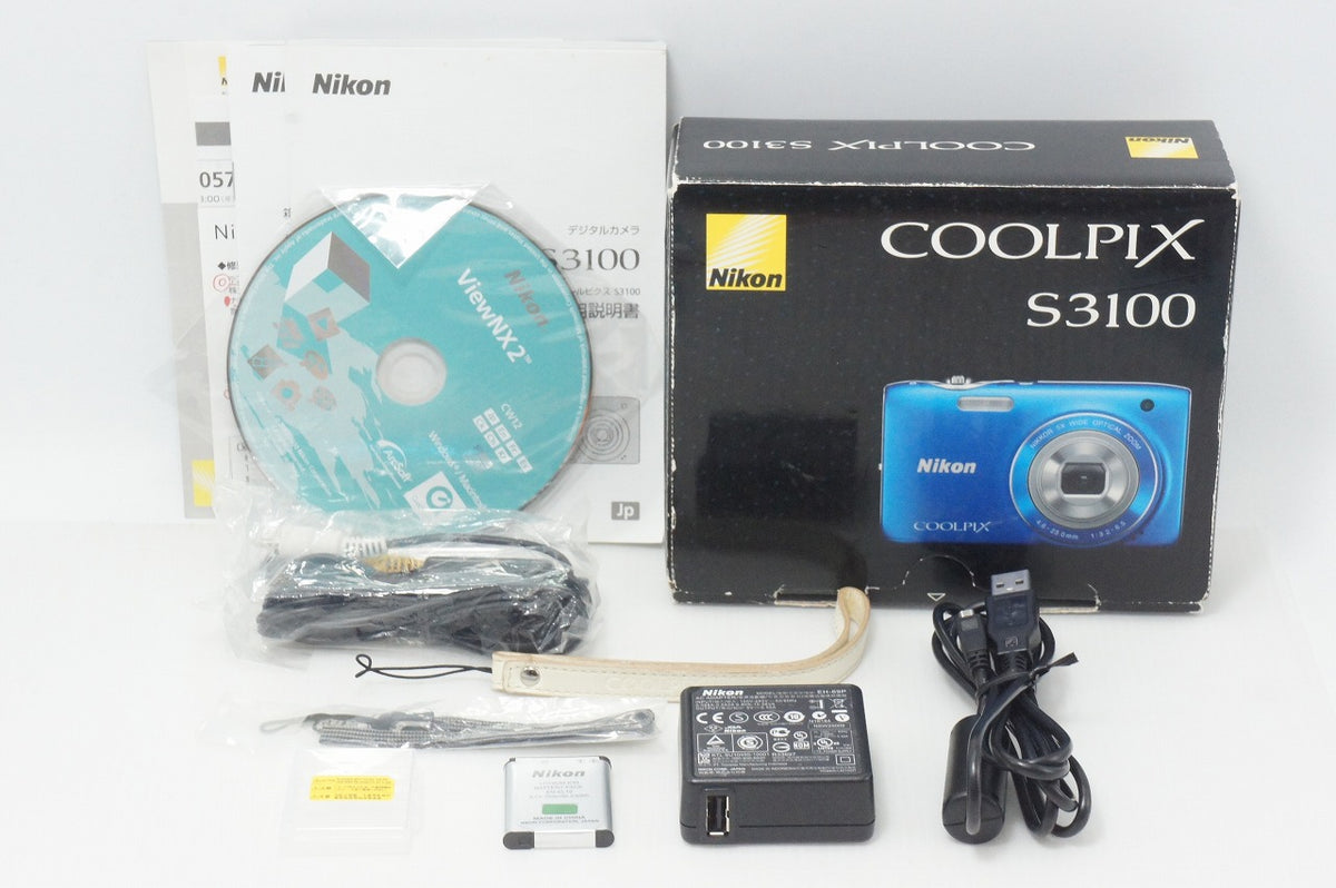 良品 Nikon ニコン COOLPIX S3100 コンパクトデジタルカメラ カジュアルブルー 元箱付 260916m