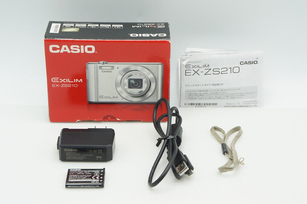 美品 CASIO カシオ EXILIM EX-ZS210 コンパクトデジタルカメラ シルバー 元箱付 260227h