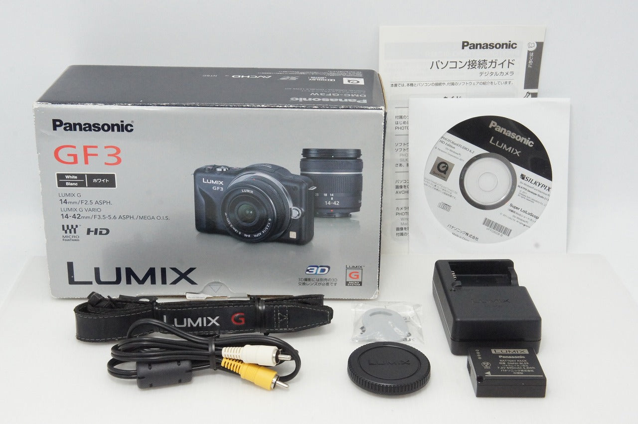 良品 Panasonic パナソニック LUMIX DMC-GF3 ボディ ミラーレス一眼カメラ シェルホワイト 元箱付 260818sm