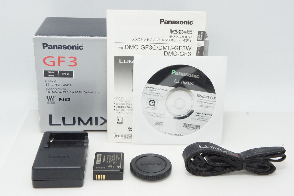 良品 Panasonic パナソニック LUMIX DMC-GF3 ボディ ミラーレス一眼カメラ シェルホワイト 元箱付 260818sn