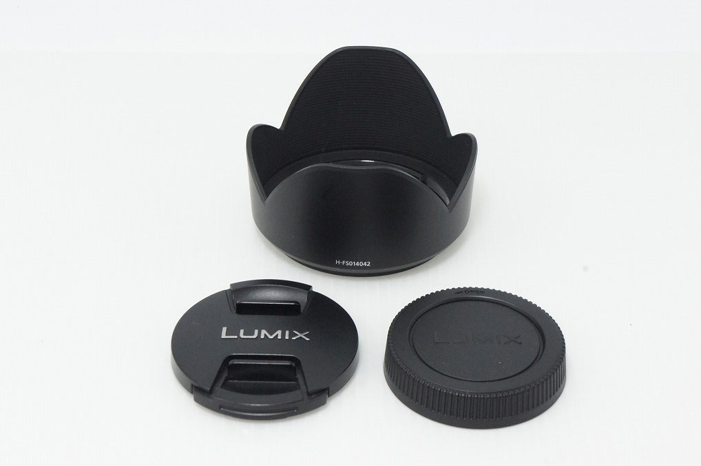 美品 Panasonic LUMIX G VARIO 14-42mm F3.5-5.6 ASPH. MEGA O.I.S H-FS014042 マイクロフォーサーズ フード付 260416ab