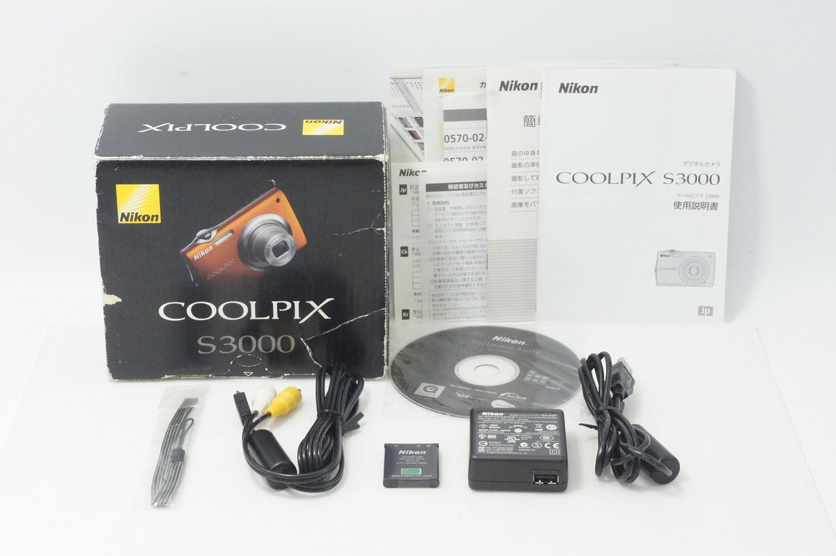 Nikon ニコン COOLPIX S3000 コンパクトデジタルカメラ ファインオレンジ 元箱付 261009l