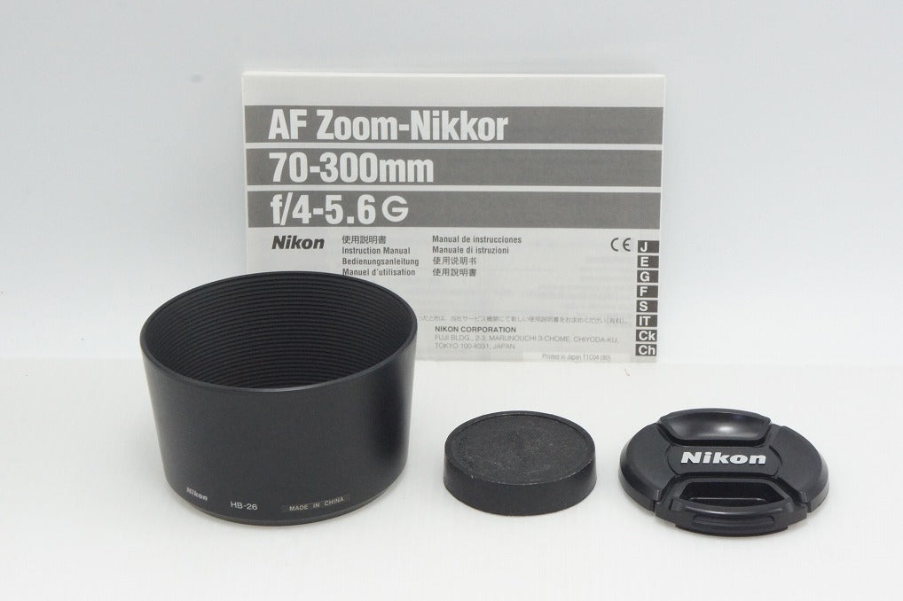 訳あり品 Nikon ニコン AF ZOOM NIKKOR 70-300mm F4-5.6G ズームレンズ ブラック フード付 260804g