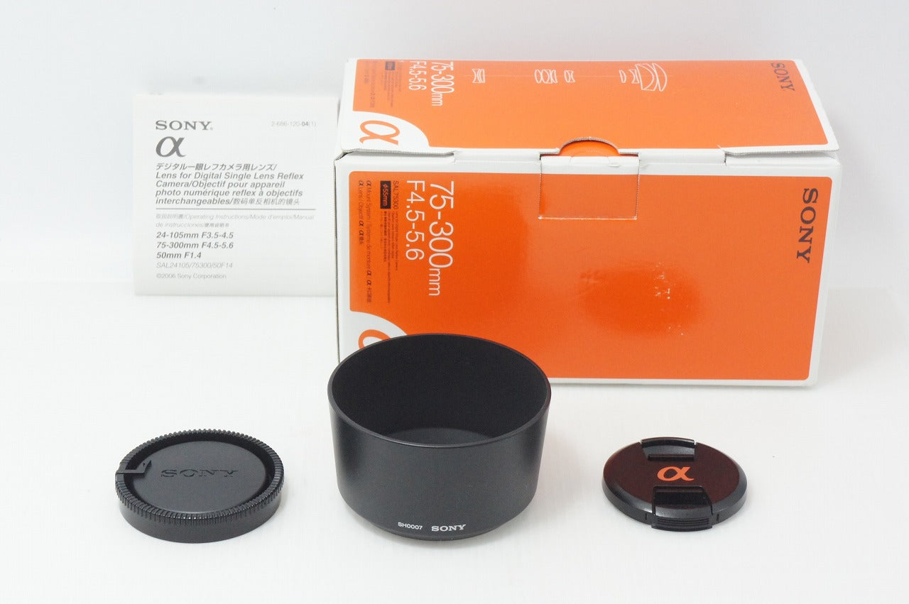 美品 SONY ソニー AF 75-300mm F4.5-5.6 SAL75300 ズームレンズ MINOLTA ミノルタ αマウント元箱付 260806l