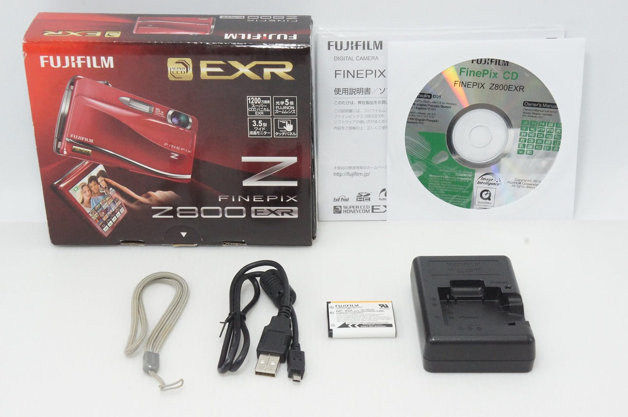 FUJIFILM FinePix Z800EXR Compact Digital Camera Red with Original Box 260427q