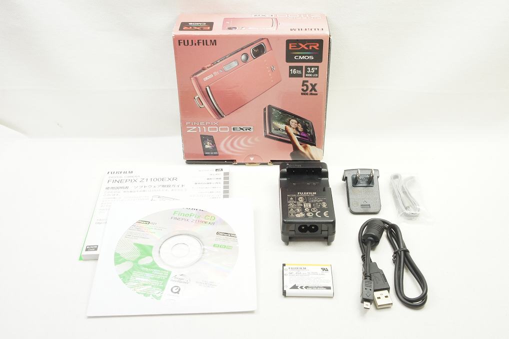 良品 FUJIFILM フジフィルム FinePix Z1100EXR コンパクトデジタルカメラ ピンク 元箱付 250730f