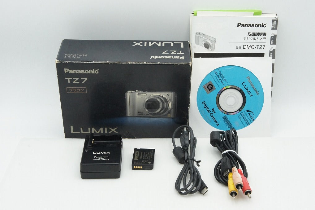良品 Panasonic パナソニック LUMIX DMC-TZ7 コンパクトデジタルカメラ ブラウン 元箱付 260126t