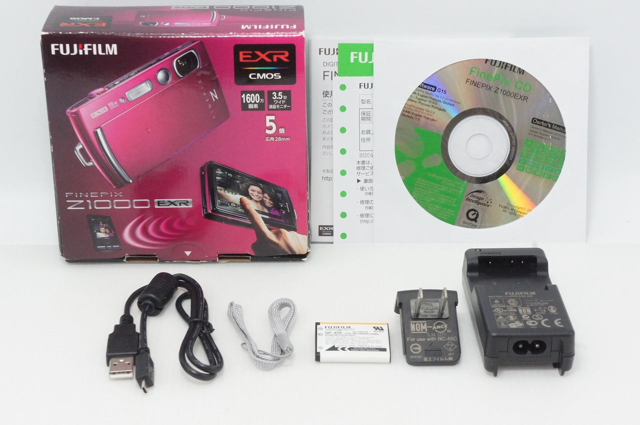 良品 FUJIFILM フジフィルム FinePix Z1000EXR コンパクトデジタルカメラ ピンク 元箱付 260513d