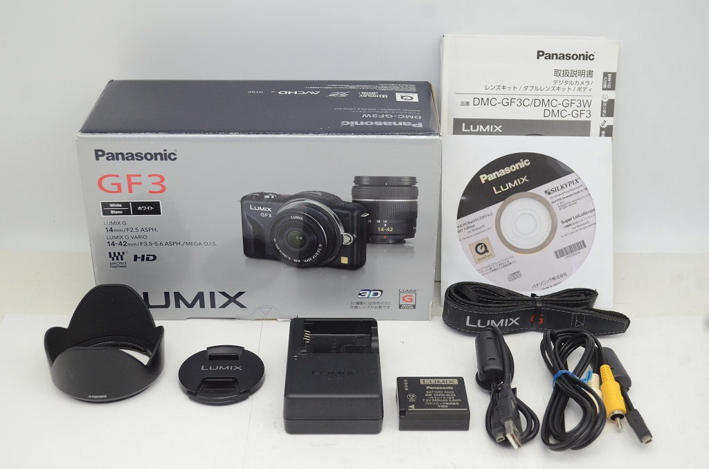 良品 Panasonic DMC-GF3 + 14-42mm F3.5-5.6 H-FS014042 レンズキット ミラーレス 元箱付 250910b