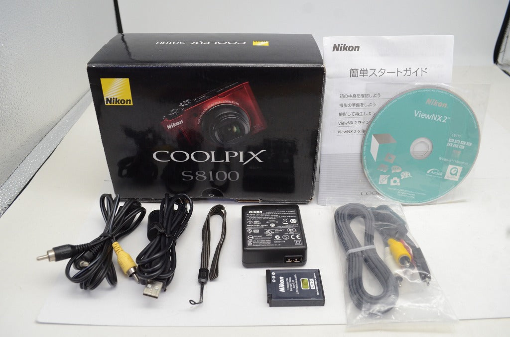 Nikon COOLPIX S8100 Compact Digital Camera Red, with Original Box 250924ad
