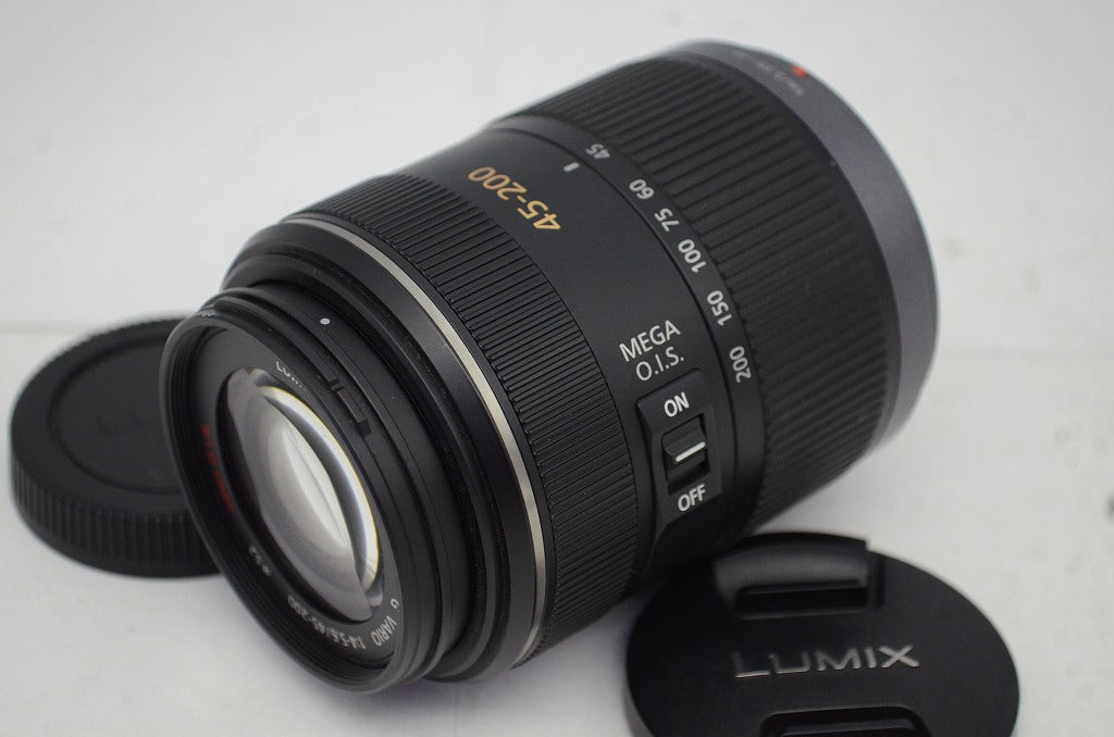 美品 Panasonic パナソニック LUMIX G VARIO 45-200mm F4-5.6 MEGA O.I.S. H-FS045200 マイクロフォーサーズ 250926e