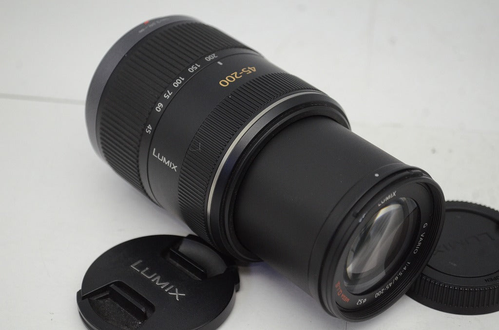 美品 Panasonic パナソニック LUMIX G VARIO 45-200mm F4-5.6 MEGA O.I.S. H-FS045200 マイクロフォーサーズ 250926e