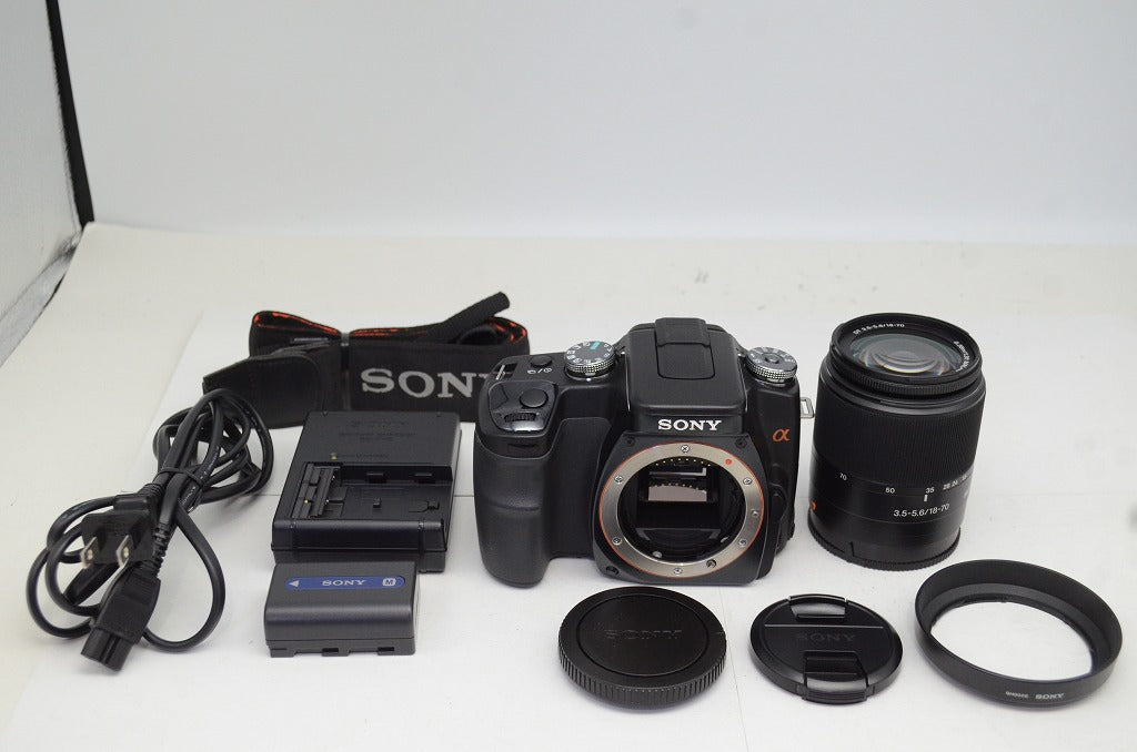 美品 SONY ソニー α100 DSLR-A100K ズームレンズキット (DT 18-70mm F3.5-5.6) デジタル一眼レフカメラ 250927am