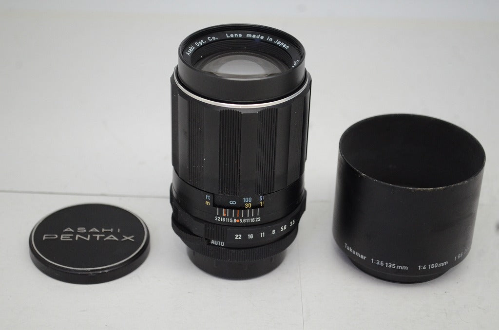 PENTAX ペンタックス Super Takumar 135mm F3.5 M42マウント MF 単焦点レンズ 純正メタルフード付 250926i