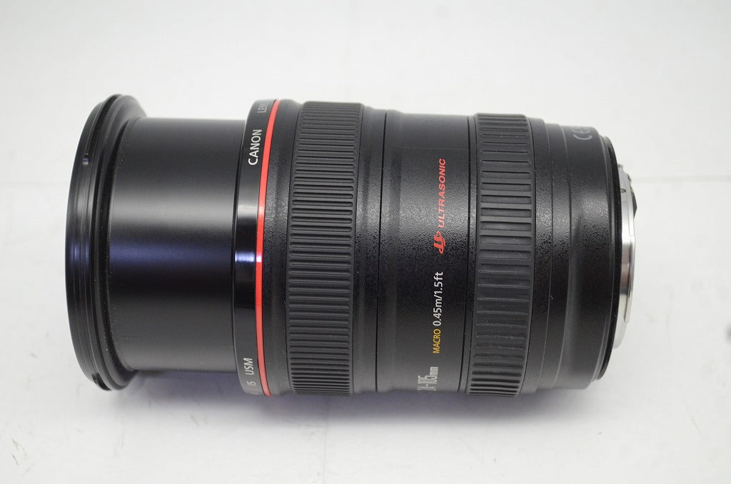 良品 Canon キヤノン EF 24-105mm F4L IS USM フルサイズ ズームレンズ フード付 251002y