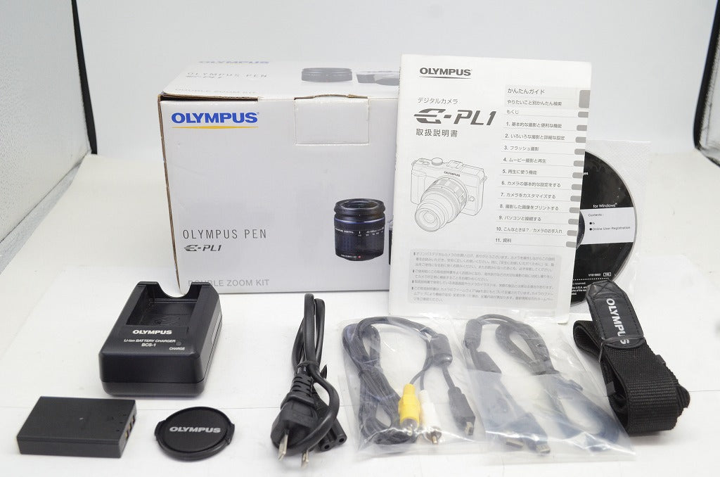 良品 OLYMPUS オリンパス PEN Lite E-PL1 + M.ZUIKO DIGITAL 14-42mm レンズキット ミラーレス 元箱付 251009d