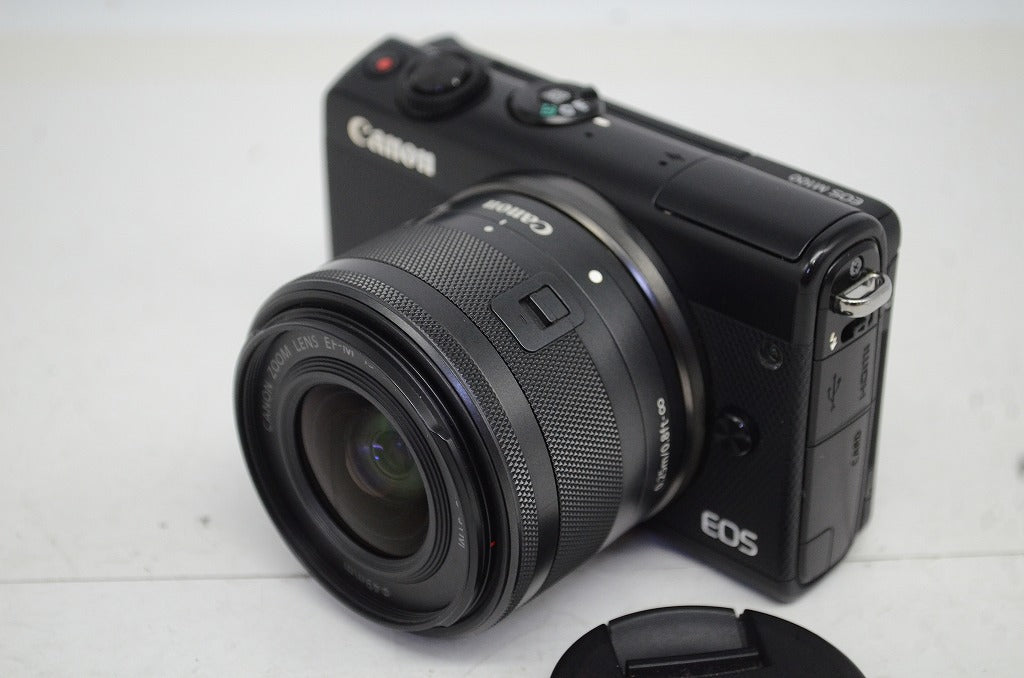 良品 Canon キヤノン EOS M100 + EF-M 15-45mm IS STM レンズキット ミラーレス一眼カメラ ブラック 251008g