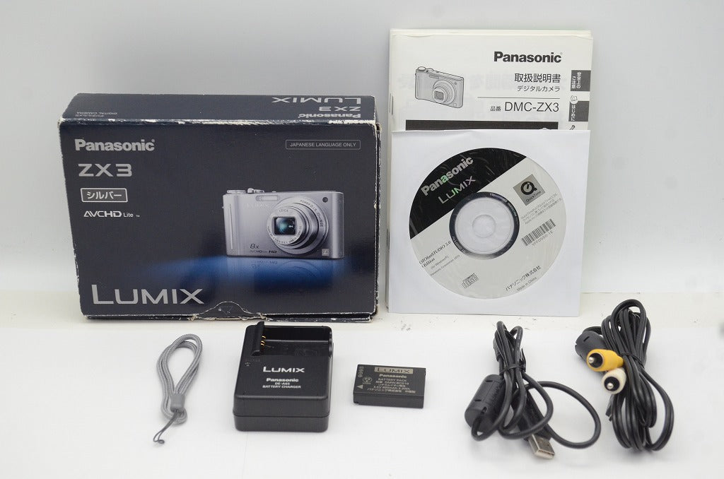 美品 Panasonic パナソニック LUMIX DMC-ZX3 コンパクトデジタルカメラ シルバー 元箱付 250427t
