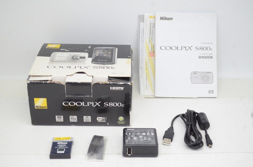 良品 Nikon ニコン COOLPIX S800c ホワイト コンパクトデジタルカメラ 元箱付 251010y
