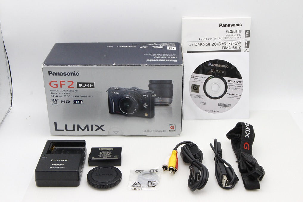 美品 Panasonic パナソニック LUMIX DMC-GF2 ボディ ミラーレス一眼カメラ ホワイト 元箱付 260131g