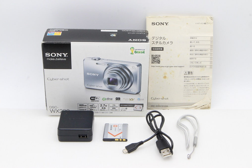 美品 SONY ソニー Cyber-shot DSC-WX200 コンパクトデジタルカメラ シルバー 元箱付 260203a
