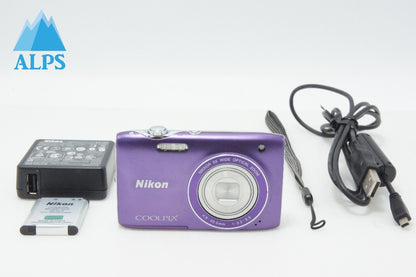 美品 Nikon ニコン COOLPIX S3100 コンパクトデジタルカメラ ファインパープル 260616av