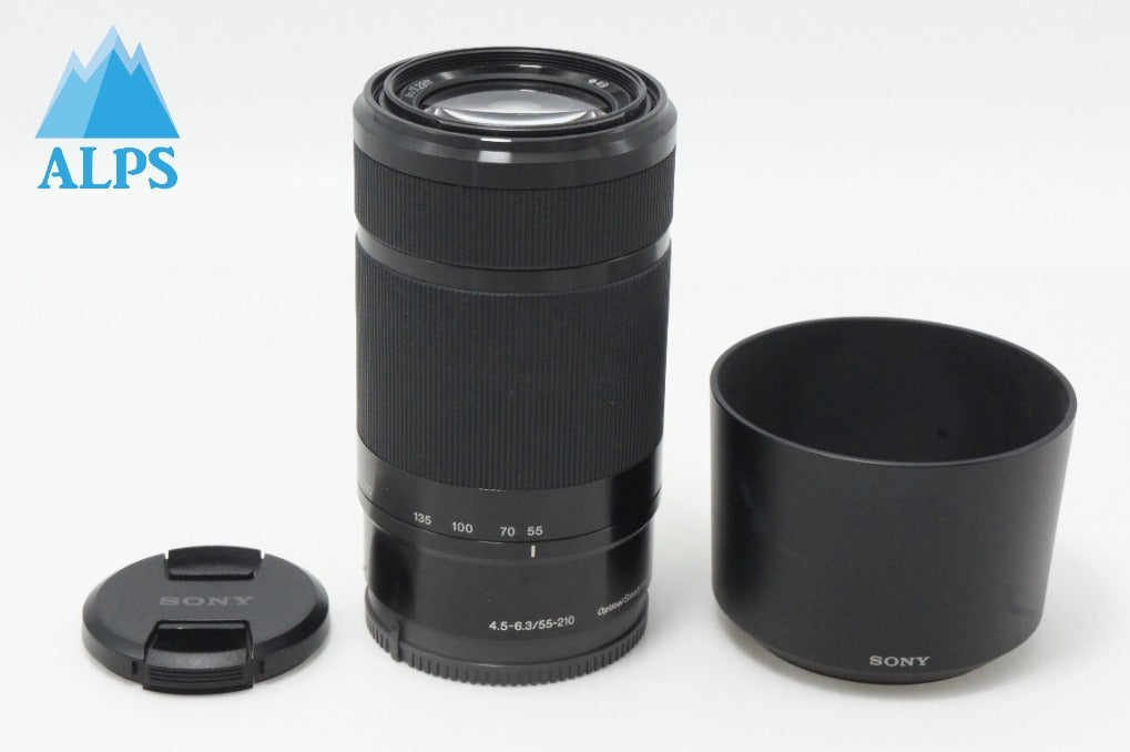 美品 SONY ソニー E 55-210mm F4.5-6.3 OSS SEL55210 Eマウント APS-C ズームレンズ ブラック フード付 260616z