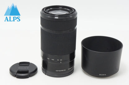 美品 SONY ソニー E 55-210mm F4.5-6.3 OSS SEL55210 Eマウント APS-C ズームレンズ ブラック フード付 260616z