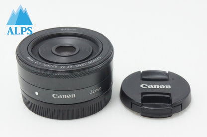 良品 Canon キヤノン EF-M 22mm F2 STM APS-C EF-Mマウント ブラック 単焦点レンズ 260616x