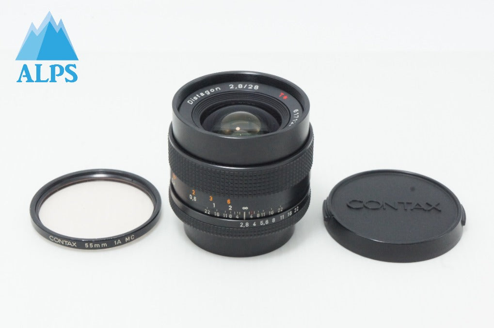 美品 CONTAX コンタックス Carl Zeiss Distagon T* 28mm F2.8 AEJ ヤシコンマウント CY Mount フィルター付 260618ao