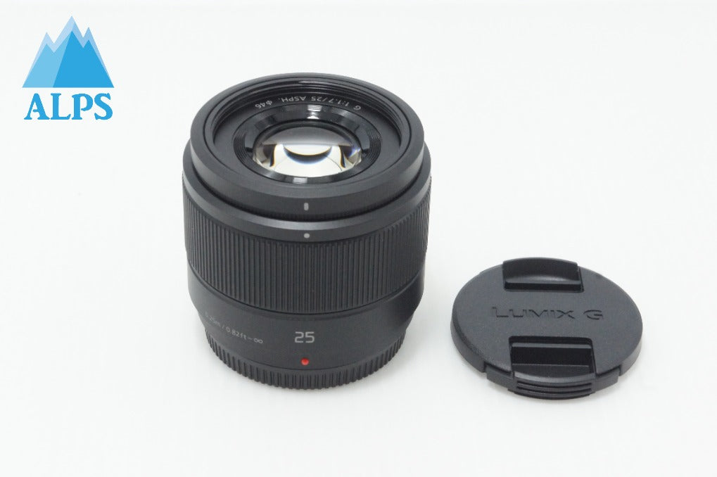 美品 Panasonic パナソニック LUMIX G 25mm F1.7 ASPH. H-H025 マイクロフォーサーズ 単焦点レンズ ブラック 260618ac
